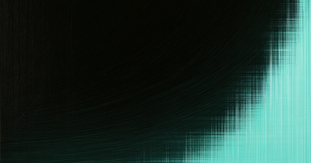 Petrol and aqua artwork of a bright curve surging upward to the right out of darkness